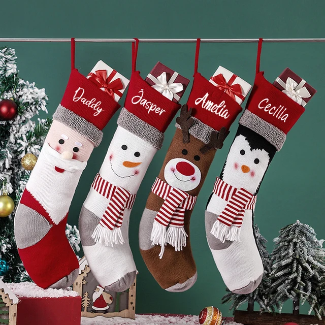 Christmas Wool Hanging Stocking 1