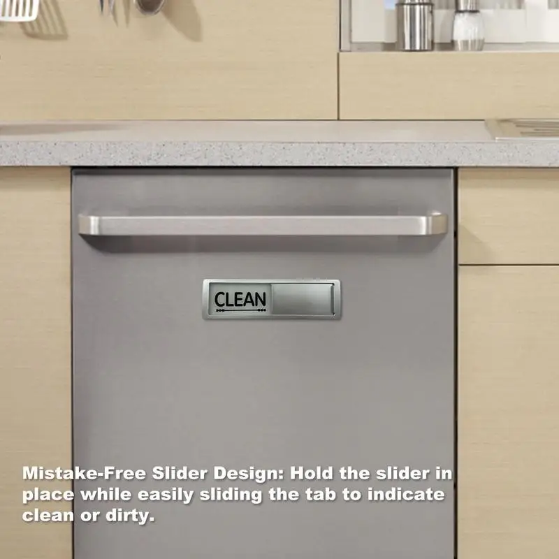 Dishwasher Clean Dirty Sign Stainless Steel Dishwasher Easy to Read Shutter Slide Magnets for Dish Washer Kitchen Dropshipping