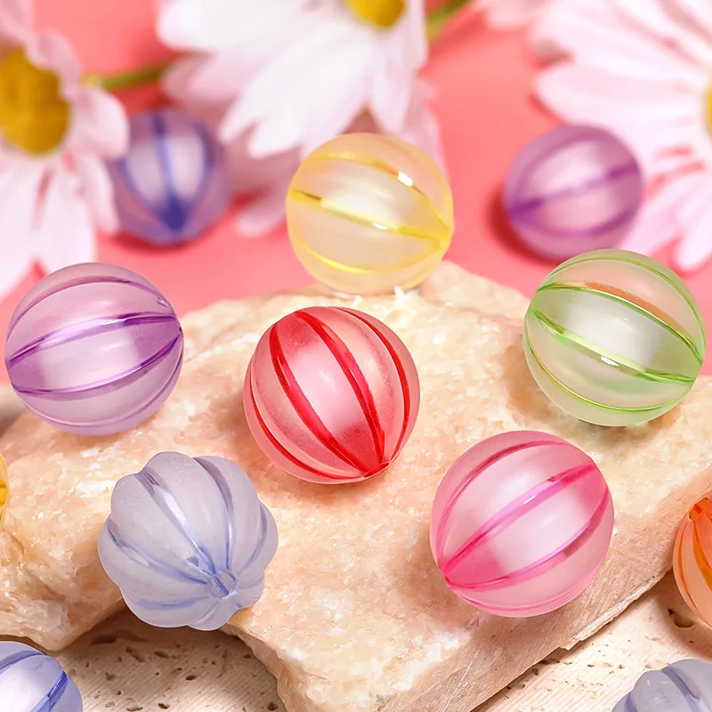 

Wholesale 100pcs 16mm 20mm Rubber Style Colorful Round Pumpkin Shape Gumball Jewelry Beads Fit Bracelet Necklace Earring Pen
