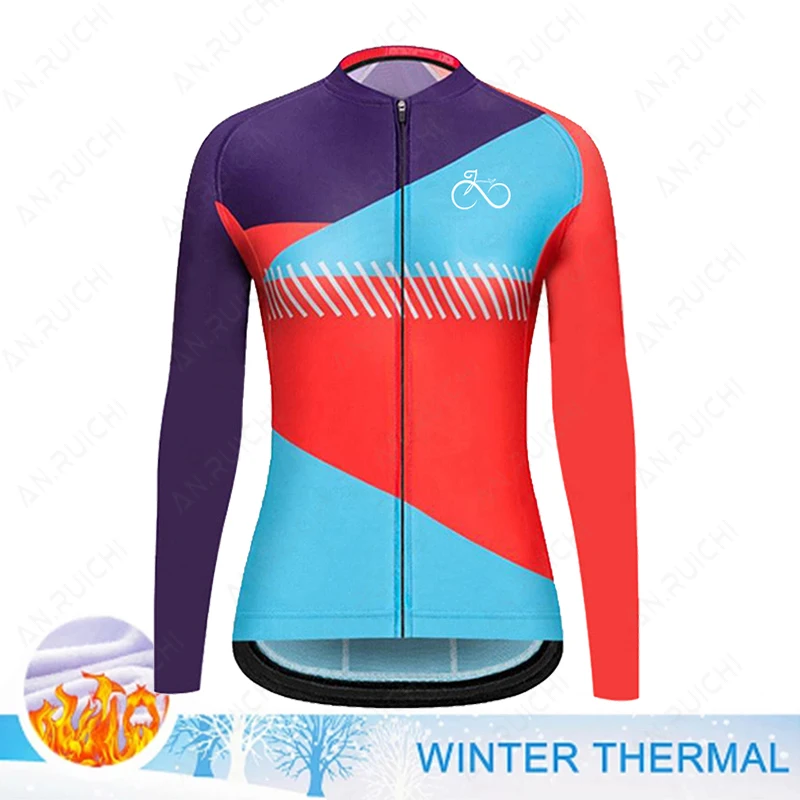 Winter Warm Fleece Cycling Jerseys Women Fashion Bike Clothes Mountain Outdoor Triathlon Wear Bicycle Shirts Ropa Ciclismo cycling shirt women sports t shirt