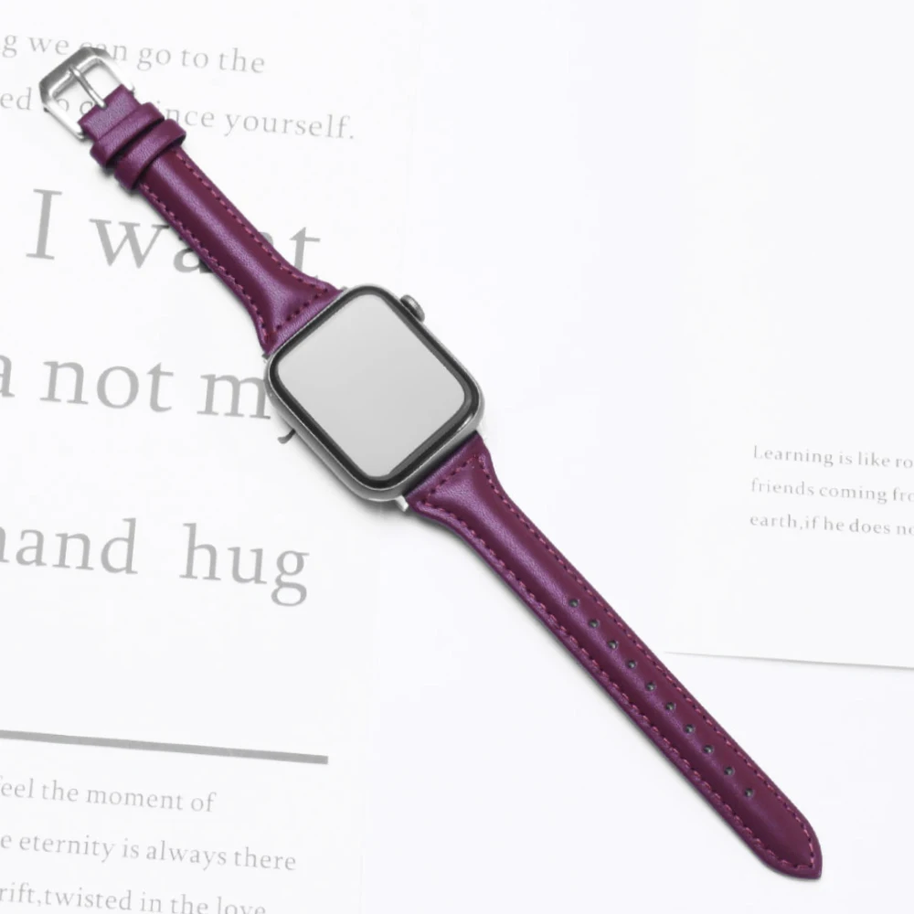 ตัวเลือกสินค้า สายนาฬิกาหนังบางสำหรับ Apple Watch ทุกรุ่น