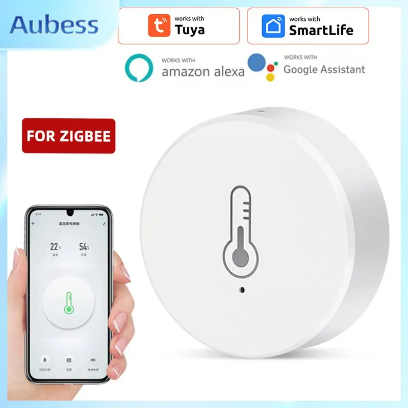 

Tuya ZigBee Smart Temperature And Humidity Sensor Battery Powered Smart Home Security Work With Alexa Google Home Smart Life