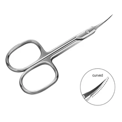 Premium Ergonomic Stainless Steel Cuticle Trimmer - Hypoallergenic, Precision Nail Art Scissors (Silver)