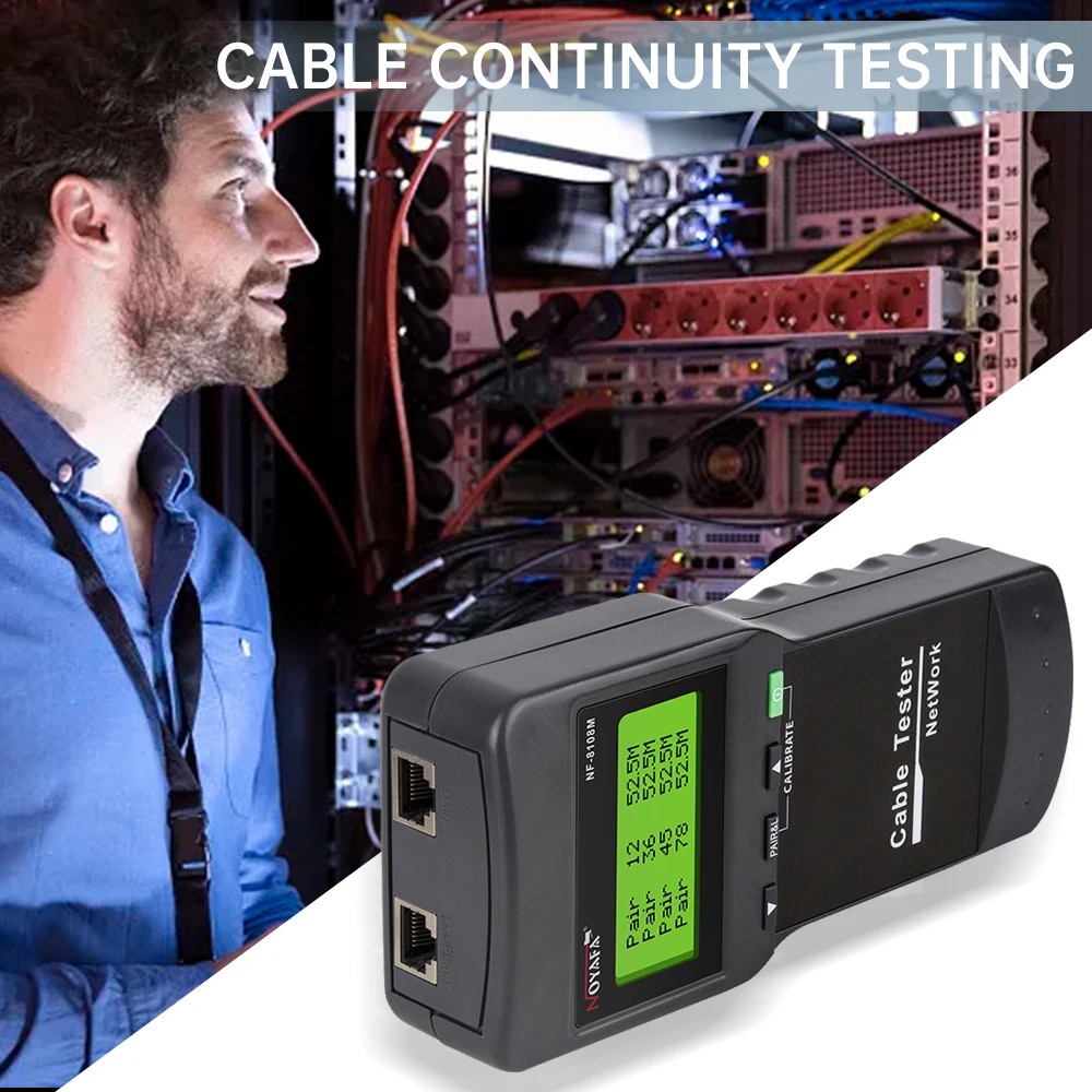 Noyafa Novo Nf8108m Testador de Cabo Rede Profissional Rj45 Testador Comprimento Medida Cabl Multifuncional Poe Ferramentas Rede - Imagem 4