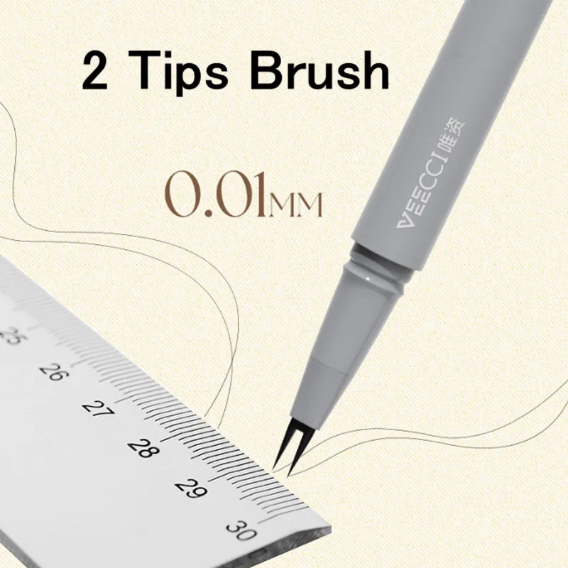 VEECCI Liquid Eyebrow Lower Eyelash Eyeline Aegyo-sal Pencil 2 Forks Multifunctional Pen Waterproof Natural Eyes Beauty Tool 2
