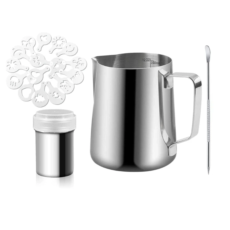 

Stainless Steel Milk Jug Frothing Pitcher Latte Espresso Coffee Jug Barista Craft Milk Frother Cream Cup Jug