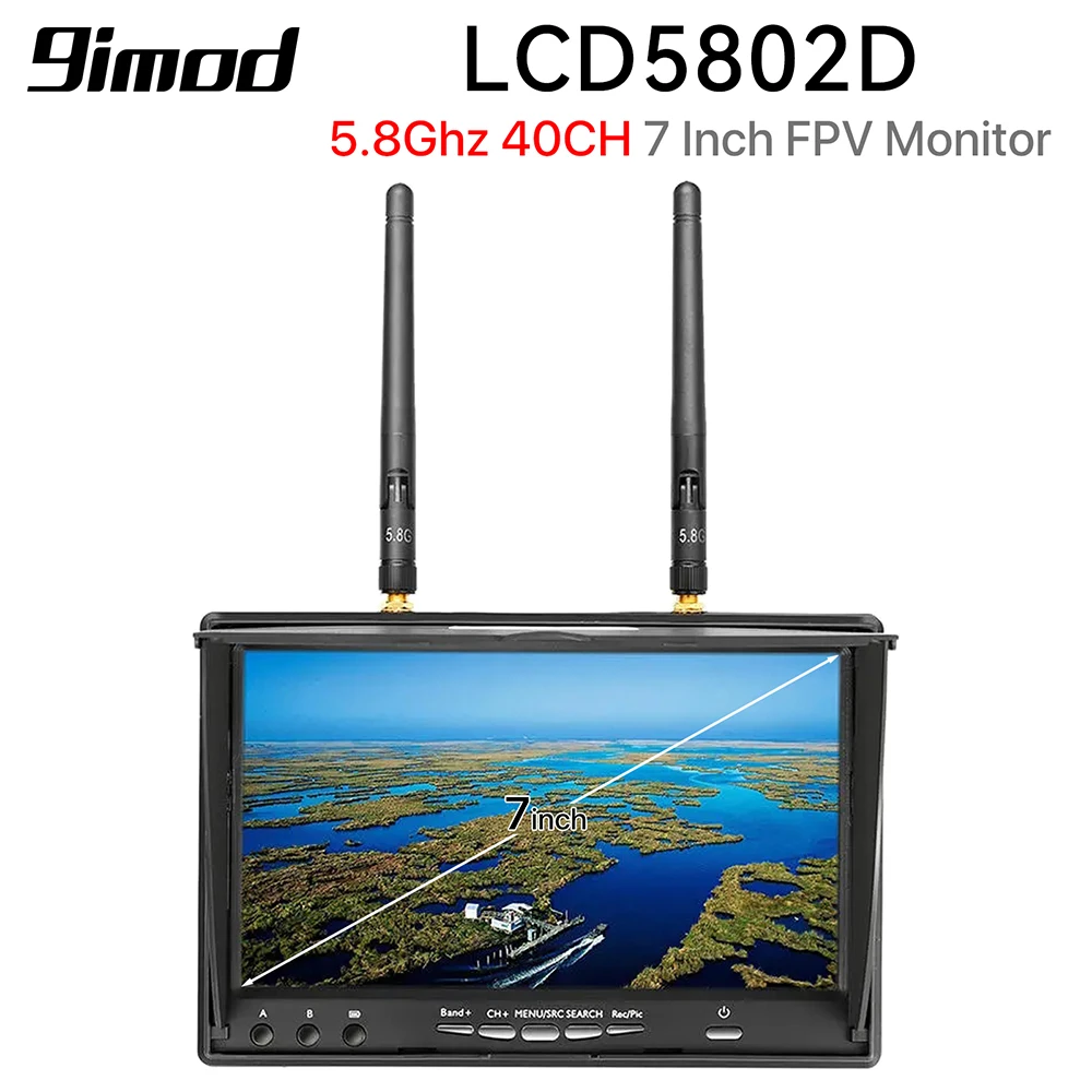 

9IMOD LCD5802D FPV монитор с DVR 5,8G 40CH 7-дюймовый ЖК-экран 800x480