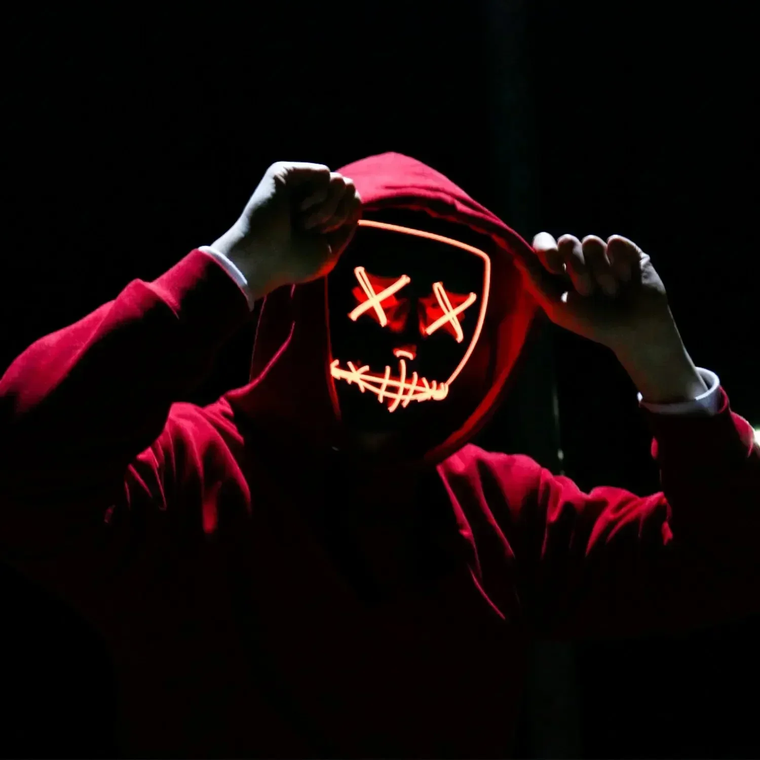 Luminous LED Ghost Face Mask - Colorful Party Nightclub Accessory