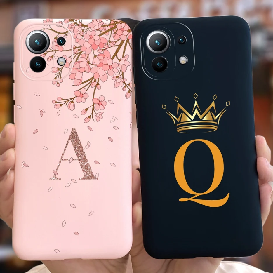 Per Xiaomi Mi 11 Lite Custodia Luxury Crown Letters Cover Posteriore Per Xiaomi 11 Lite Mi 11 Lite 5G Custodia Per Telefono Soft Silicone Fundas Coque
