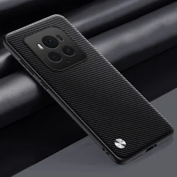 Elegant PU Leather Phone Case - Premium Silicone Protection - Luxury Back Cover for Honor Magic 6 RSR (Matte Black)