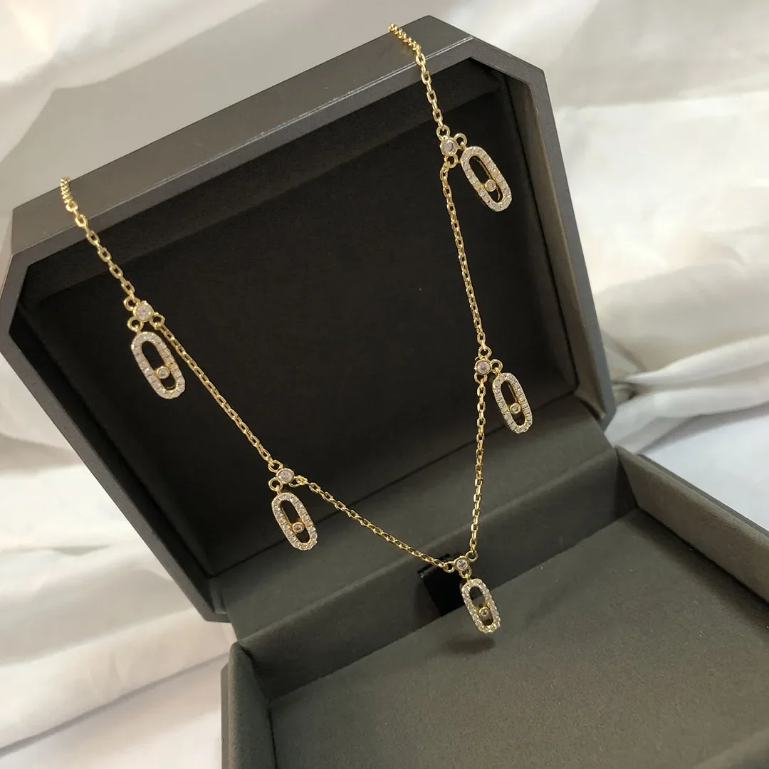 Pendant Necklace Silver Necklace Charms S925 sterling silver women's five diamond event jewelry Classic Luxury Wedding Gifts messik style