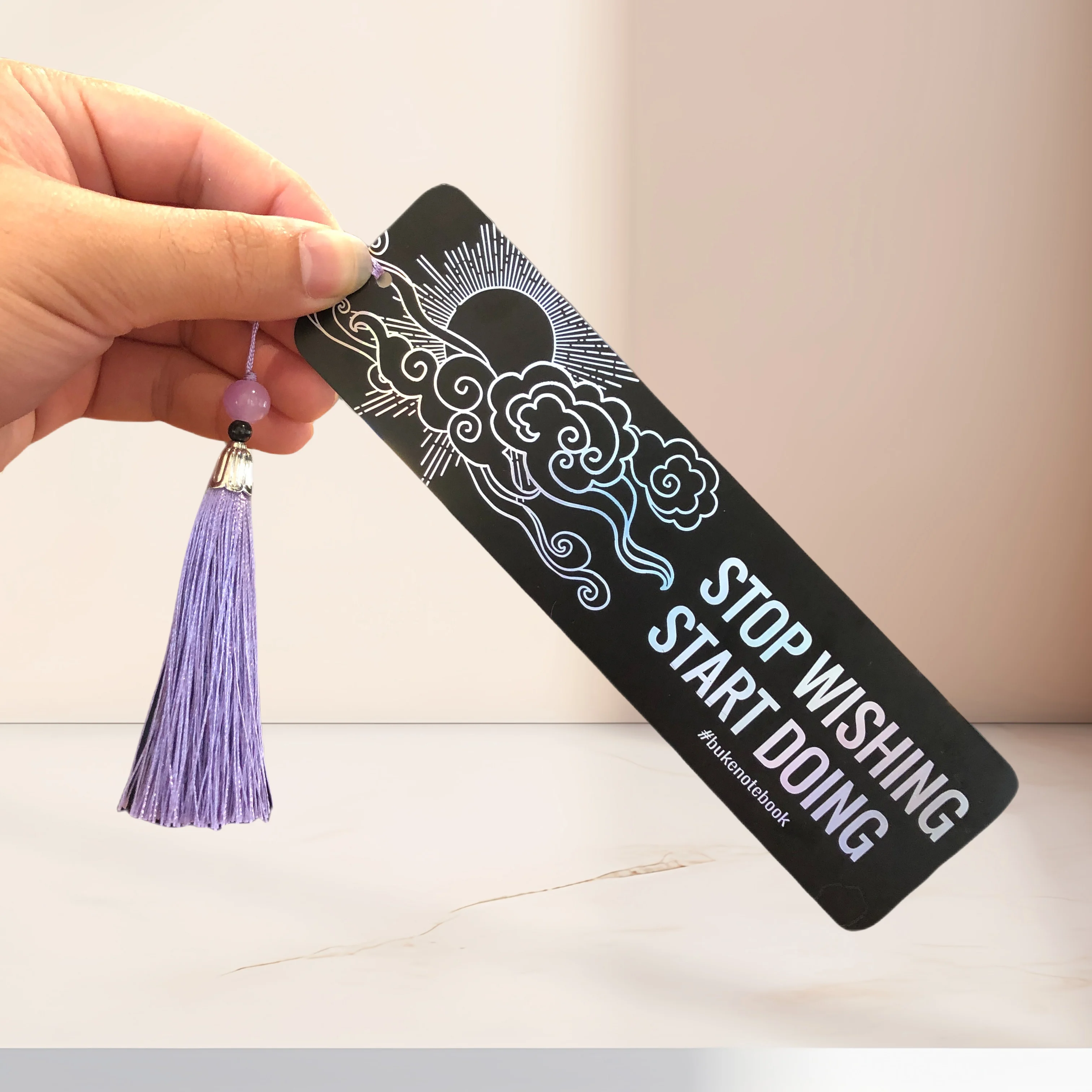 2 Pack PVC Bookmark Waterproof Curved Invariant Tassels Journal Notebook Books