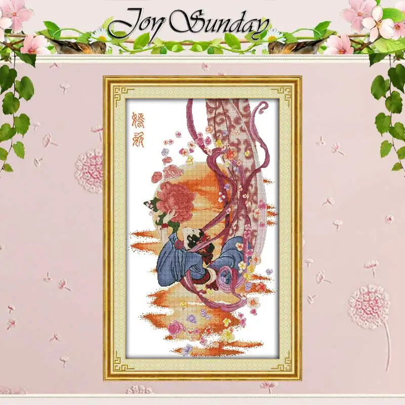 

Набор для вышивки крестиком, набор для рукоделия небесных девушек с рассыпчатыми цветами, 11CT 14CT DMC