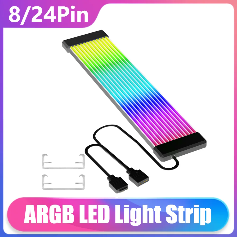 RGB GPU Cable RGB LED Light Strip Bar 8Pin 24Pin ARGB Motherboard Power ...