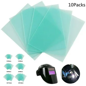 용접 보호 렌즈 PC 플라스틱 플레이트 커버, 녹색 투명 스크린, 용접 헬멧 용접 필터, 10 개
