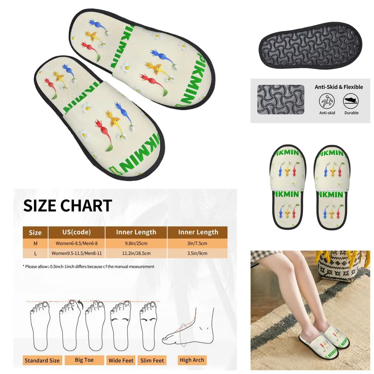 

Pikmin Fauna Men Women Furry slippers,Leisure pantoufle homme Home slippers