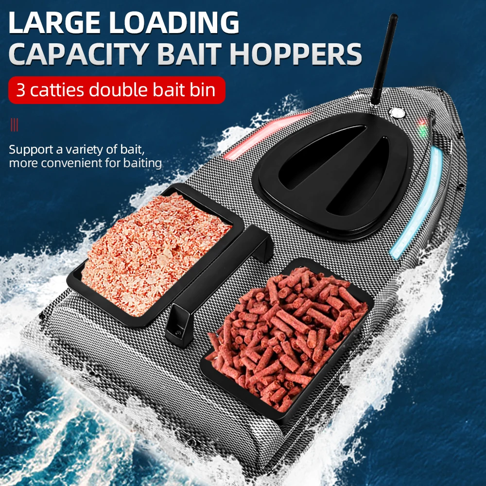 RC Bait Boat 500M Auto Driving Return V900 GPS 40 Points Sonar 1.5KG V700 With Steering Light For Fishing Wireless Fish Finder 3