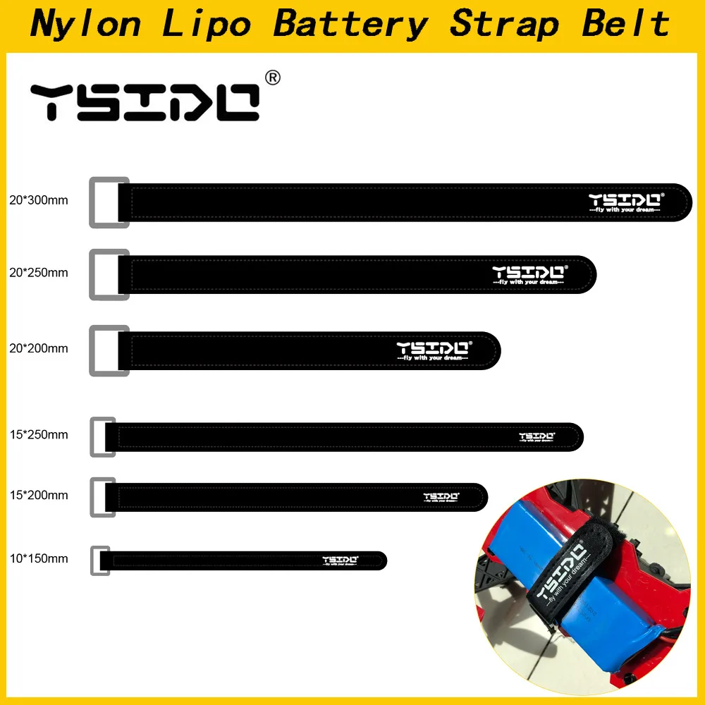 5 uds 10X150mm 15X200mm 20x250mm 20x300mm cinta adhesiva mágica correa Lipo de nailon envoltura de brida de Cable reutilizable para batería FPV RC
