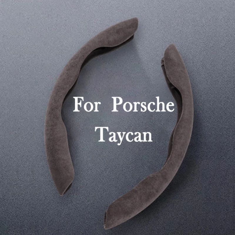 

Чехлы из натуральной замши на руль для Porsche Taycan, автостайлинг, замшевые аксессуары