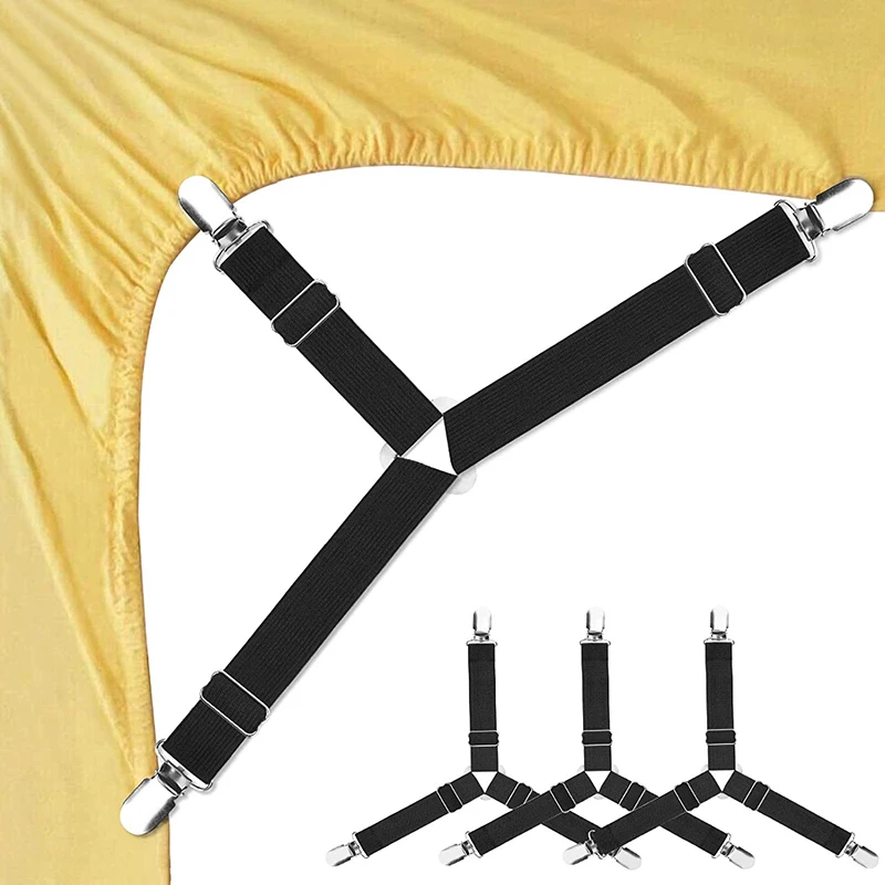 

4PCS/Set Elastic Bed Sheet Grippers Belt Fastener Bed Sheet Clips Mattress Cover Blankets Holder Sofa Fixation Organize Gadgets