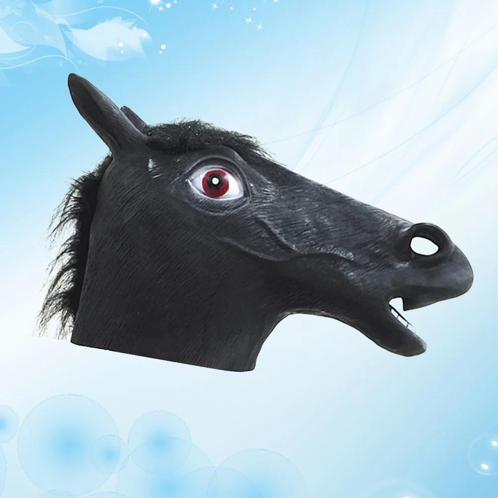 Horse Head Mask Haunted House Props The Festival Cosplay Hallowmas Cover Animal