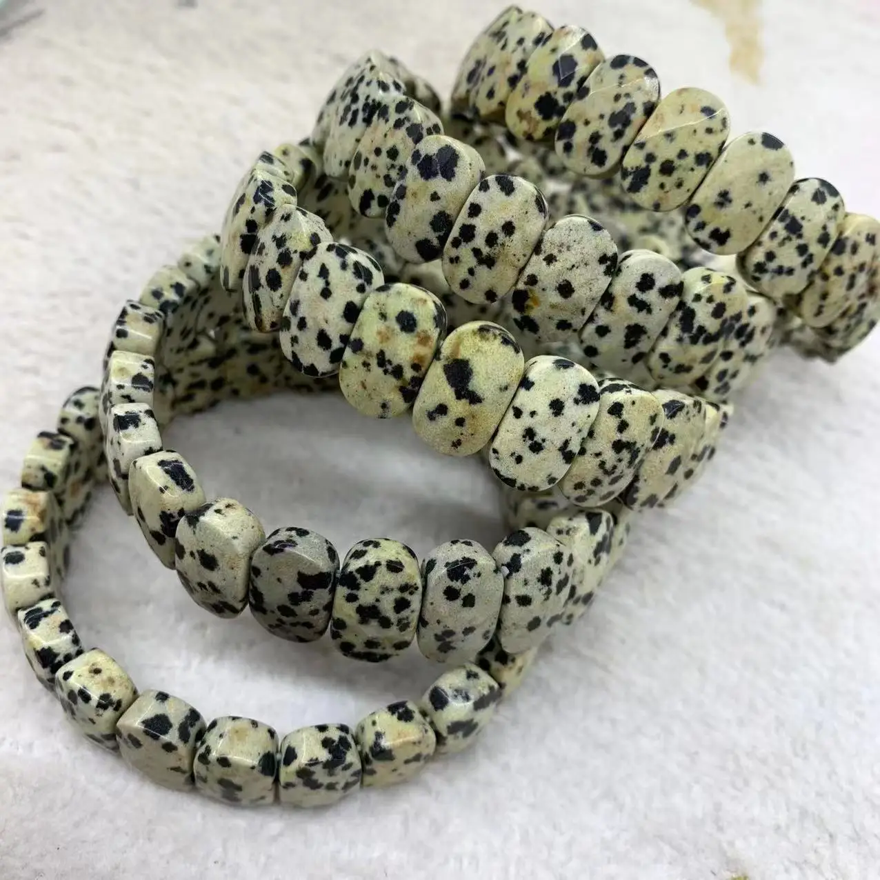 

2023 Dalmatian Jasper Stone Beads Bracelet Natural Gemstone Bangle for Man for Woman Wholesale !