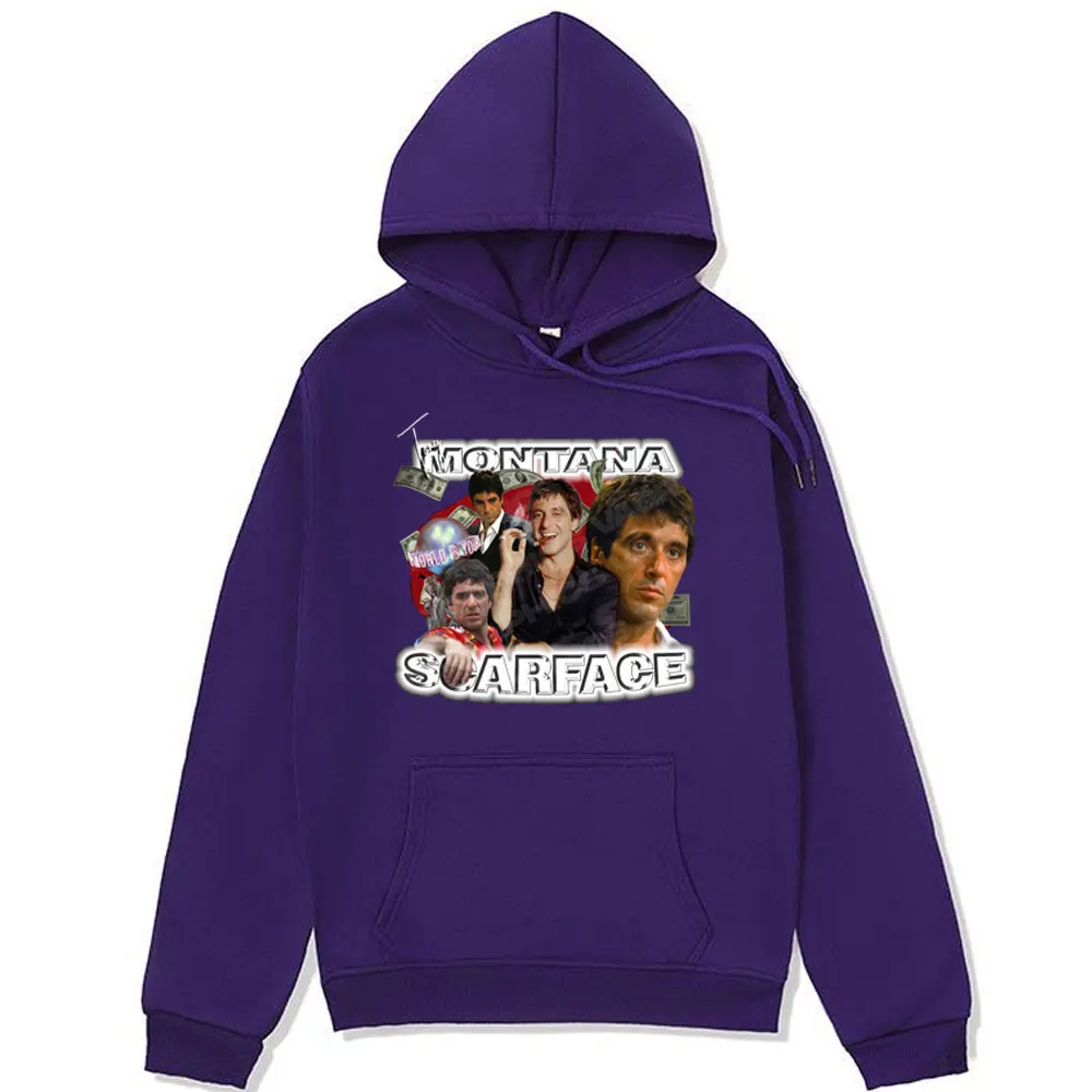Movie Scarface Tony Montana Graphic Print Hoodie Mel Fashion Oversized Cotton Fleece Sweatshirt Men Women's Long-sleeved Hoodies
