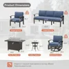 Aluminum Patio Furniture Set 10-Seat Modern Metal Outdoor Conversation Sets W/45in Propane Fire Pit Table 2