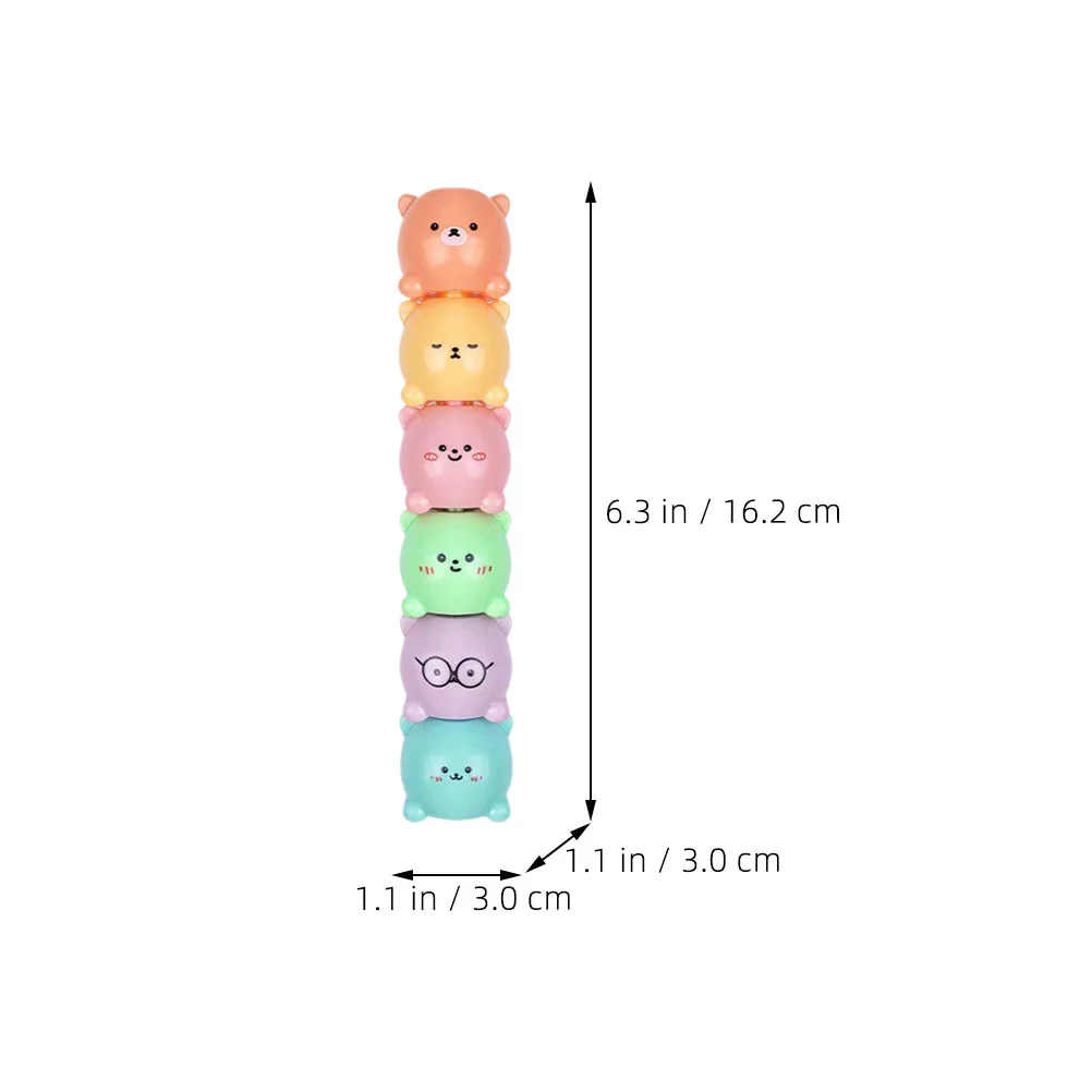 곰 하이라이터 브러시, 학교 액세서리, 모양 하이라이터 모델링, 2 세트