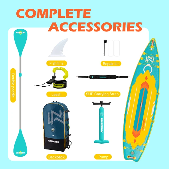 Adventure 11'34"6" Standing Paddle Board SUP - Speed Storage and Durability for Your Outdoor Escapes Fishing Surfing Sea Paddle