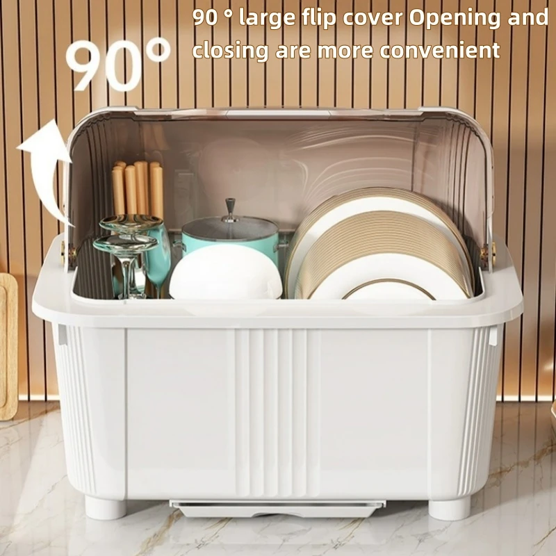 سعة كبيرة وعاء المطبخ التخزين المنظم طبق الرف الغب...