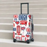 British Style Illustration Suitcase Cover Big Ben Love London Cruise Trip Vacation Useful Luggage Case Protector 1