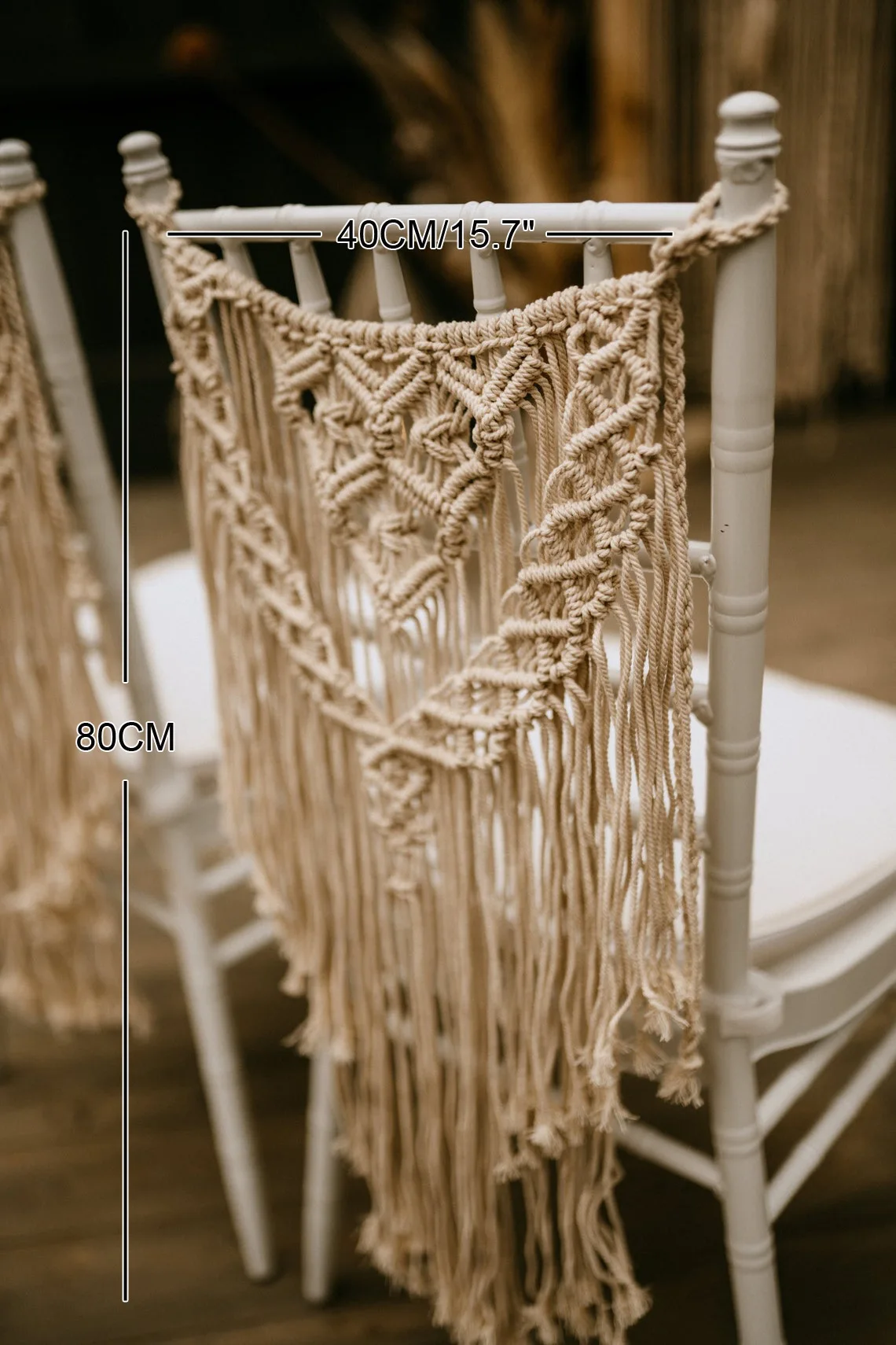 2pcs Macrame Chair Hanging Macrame Wedding Decorations