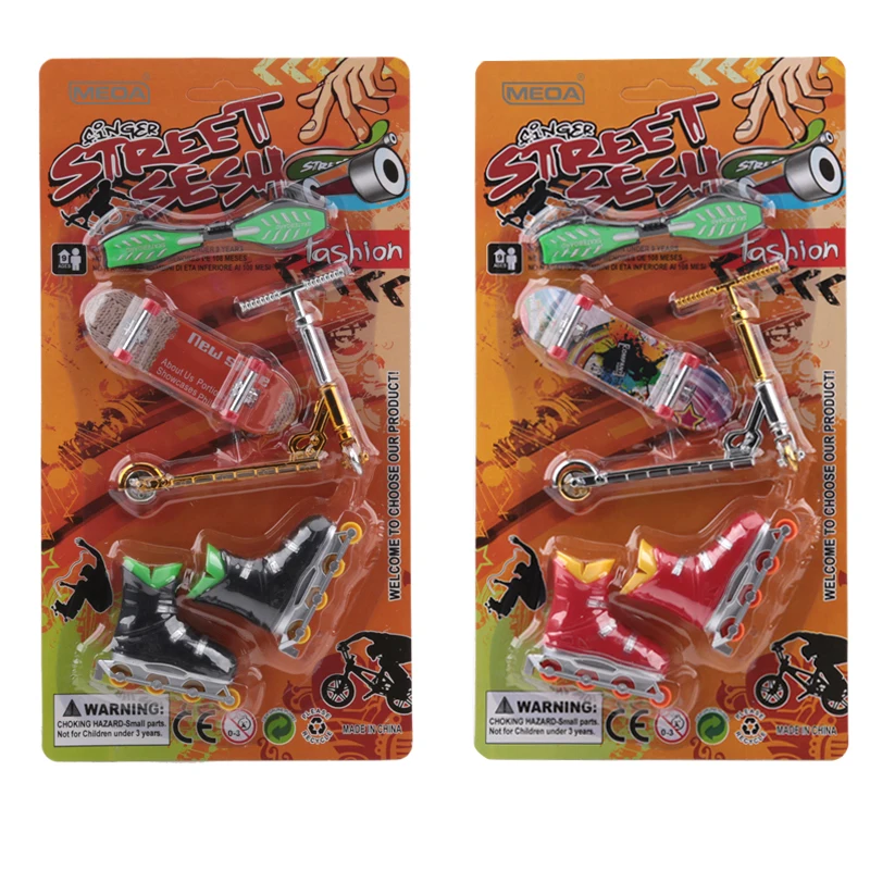 

Комбинированный набор для детских комнатных игр со скутером, пальцевым скейтбордом, роликами, велосипедом, игрушками