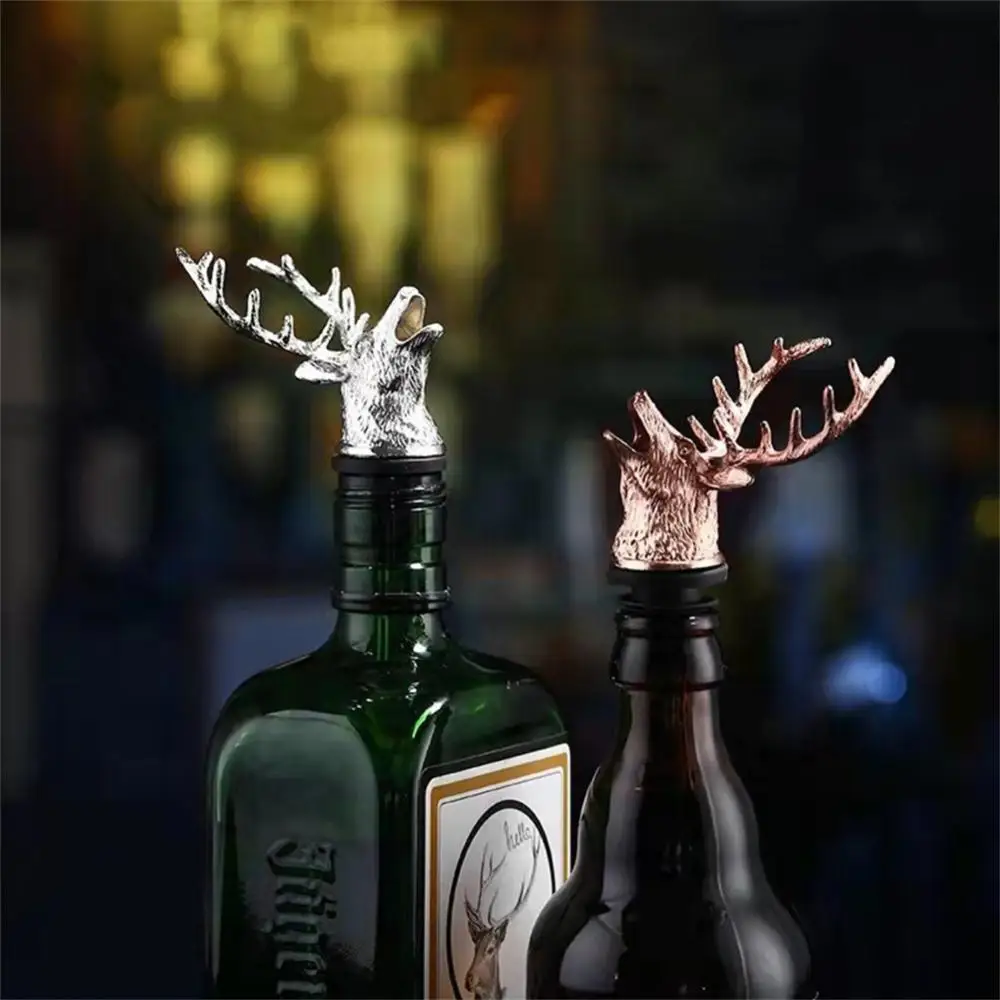 Bottle Stopper Wine Stoppers wine bottle stoppers wine accessories for Deer Beverage Bottle Corks Sealer for Wine Lovers Christmas Halloween Kitchen Bar Tool Accessories