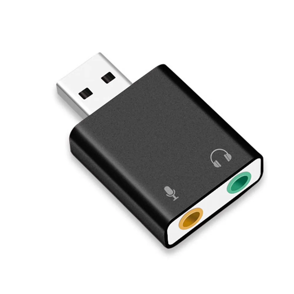 

External USB 2.0 Audio Sound Card SUB to Jack 3.5mm Converter Headphone Adapter Microphone Sound Card Virtual 7.1 Channel Proces