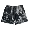 Summer New Men's Shorts Rose Design Casual Shorts Street Hip Hop Fitness Quick Dry Mesh Fabric Breathable Embroidered Shorts 2