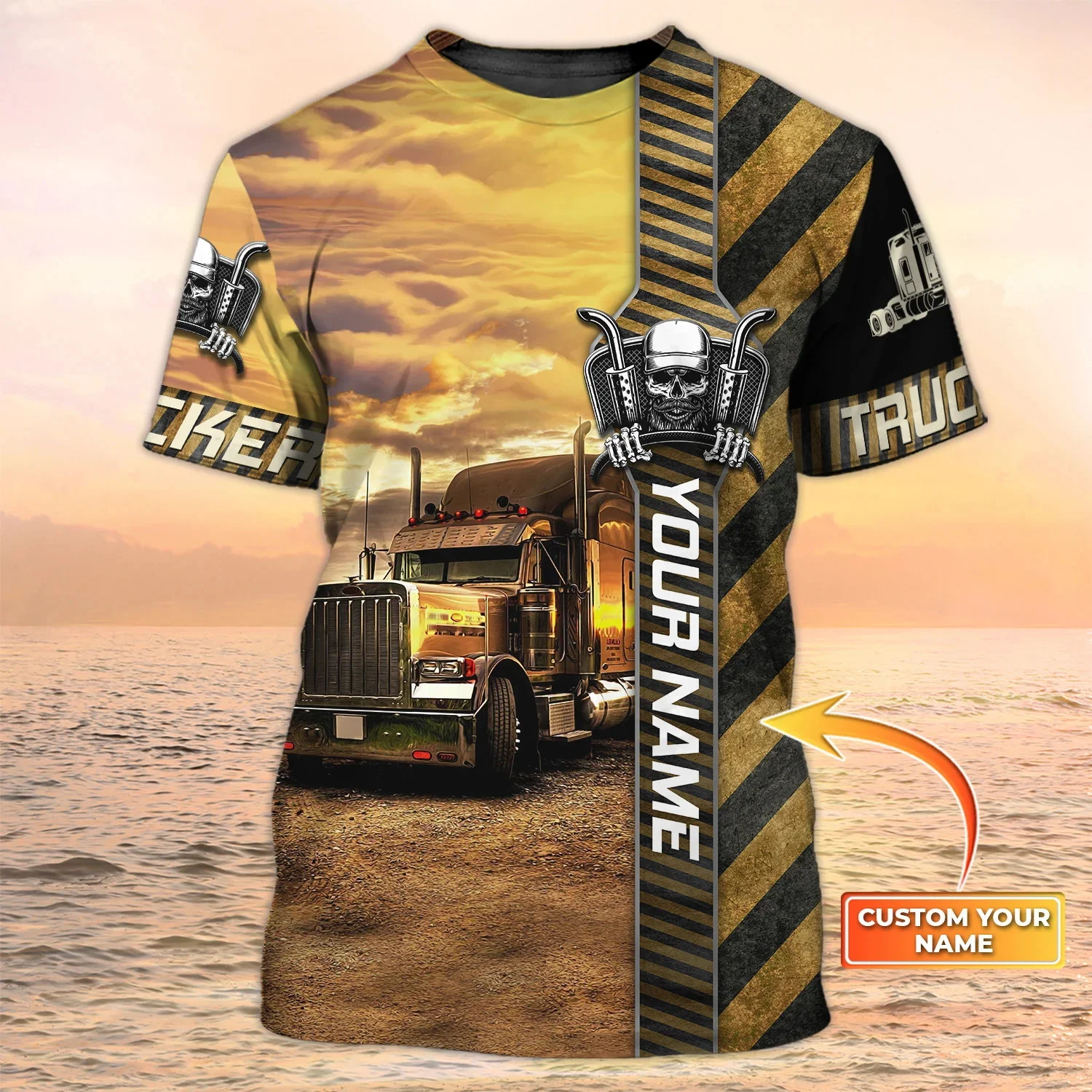 Neueste Sommer männer T-shirt Personalisierte Name Lkw Fahrer 3D Alle Über Gedruckt t shirt Unisex Casual Kühlen Trucker T-shirt DW113 – Detail 20