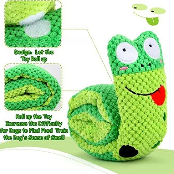 Dog Puzzle Toys Plush Sound Pet Toy Foldable Molar Puppy Nail Frog Sniffing Smell Food Interactive Speaker Stuff Dogs Supplies 4