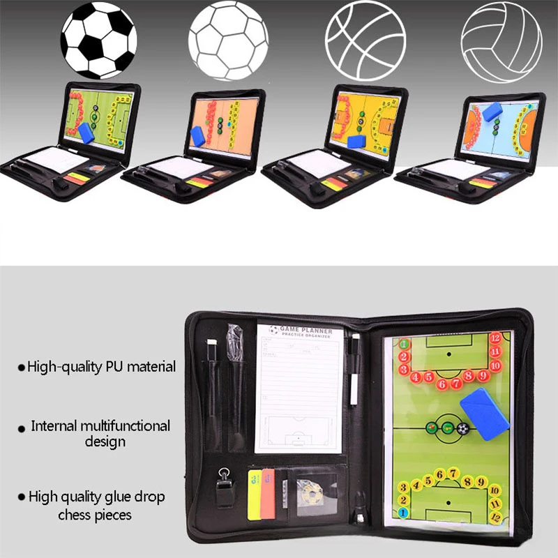 1Set Multifunctional 4-in-1 Ball Coach Tactics Board Football Volleyball Basketball Handball Coaching Clipboard Match Training soccer tactical board