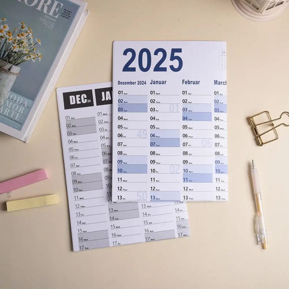 2025년 벽걸이 달력 플래너, 계획 정리, 365일 플래닝, 메모장, 할 일 목록