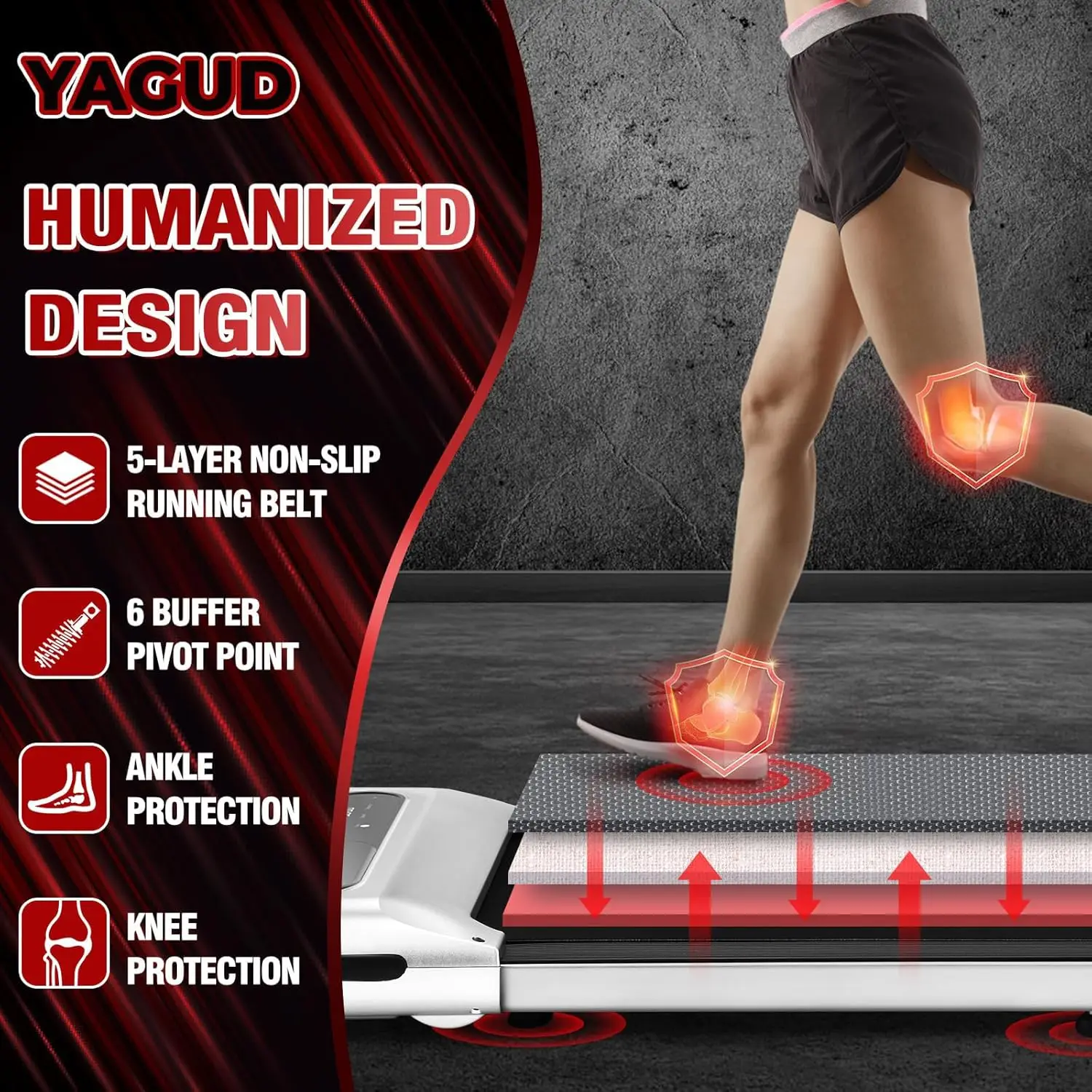 Desk Treadmill, Walking Pad for Home and Office, 2.5 HP Portable Walking Jogging Running Machine with Remote Control and L