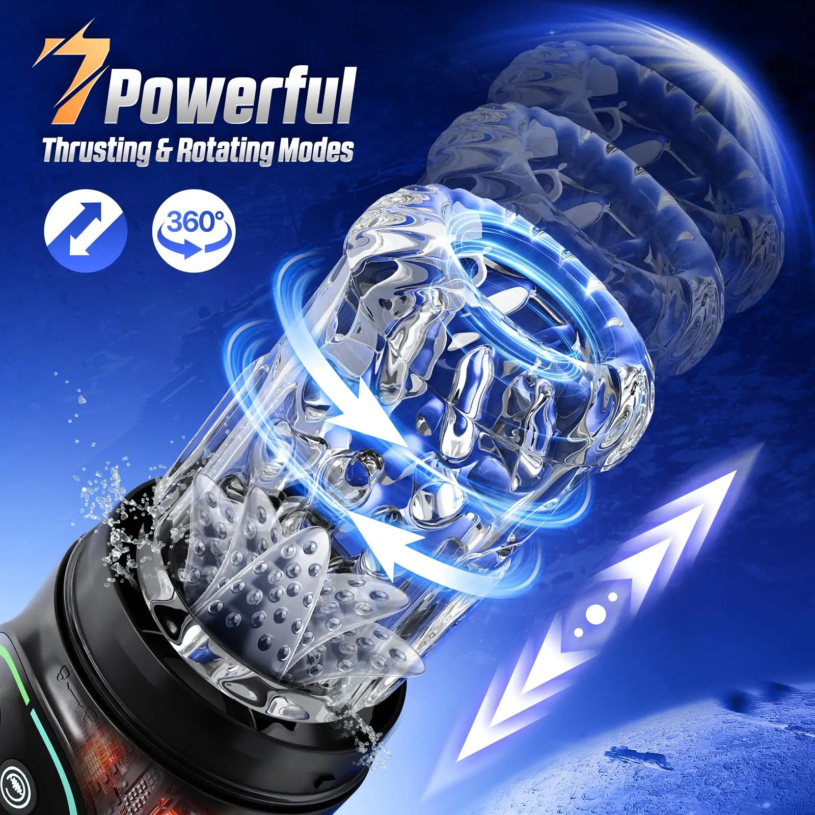 Male masturbator automatic thrusting rotating licking stroker sucking blowjob waterproof pennis pump adult sex toys for men