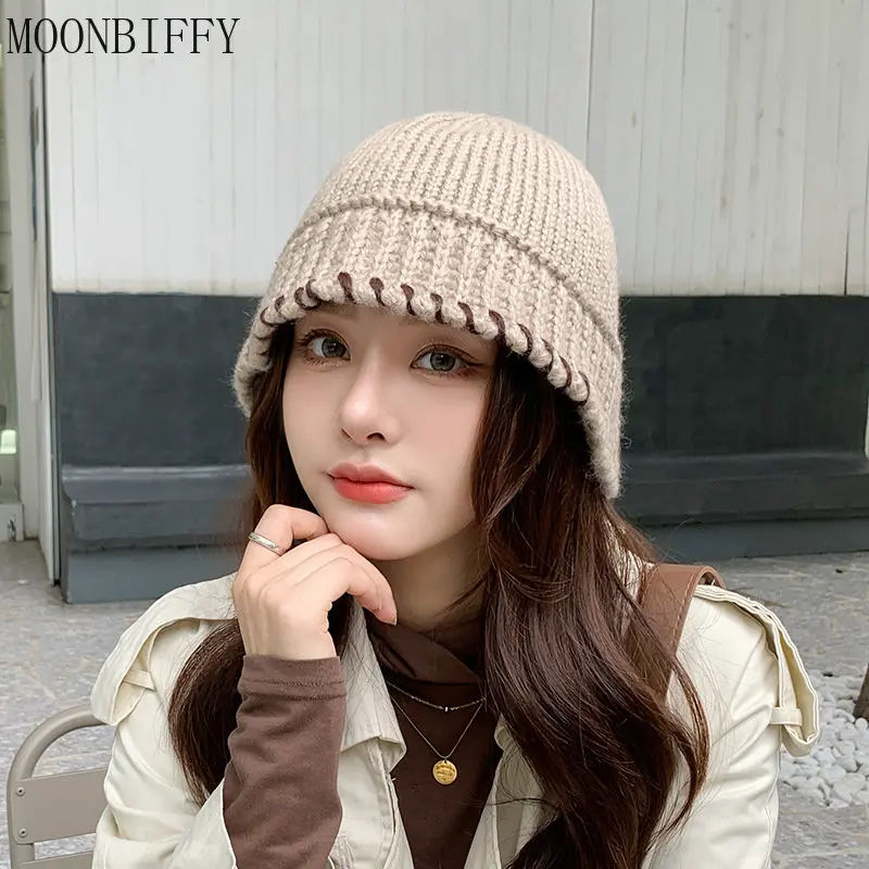 Womens Knit Fashion Bucket Hat Winter Bucket Hats Women Bucket Hat