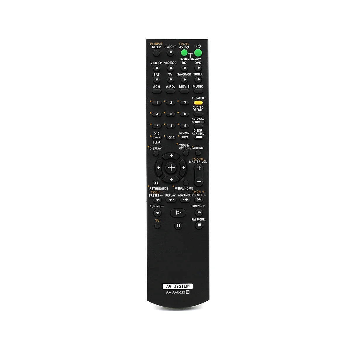 

RM-AAU022 Remote Control for Sony AV System STR-KS2300 STR-DG520B RM-AAU019 STR-DG520A STR-DG710 Remote Control