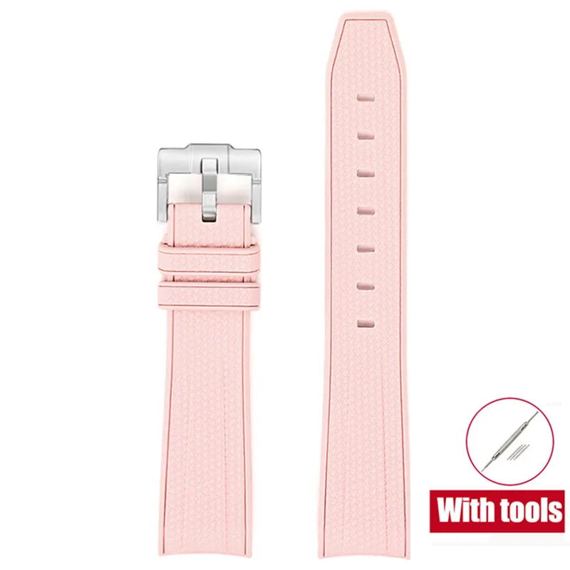 20mm Premium Diving Strap - Arc Curved End TPU Rubber Bracelet with Watch Band Tools
