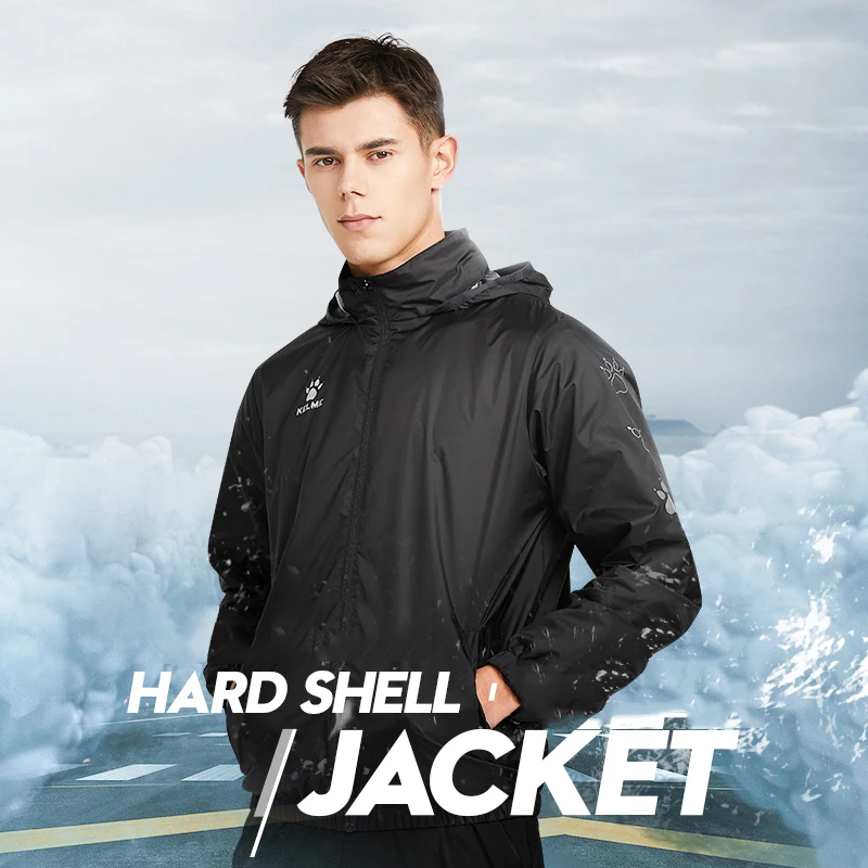 KELME Men's Waterproof Jacket Windbreaker Soccer Training Lightweight Training Outwear Quick Dry Coat 8163WT1001 sports jacket