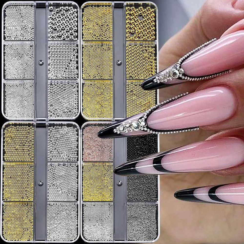 TemBelle Star Nagel Charms Set – 850 Stück Glänzende Acryl Perlen In Gold & Silber Für 3D Nailart, Maniküre & DIY