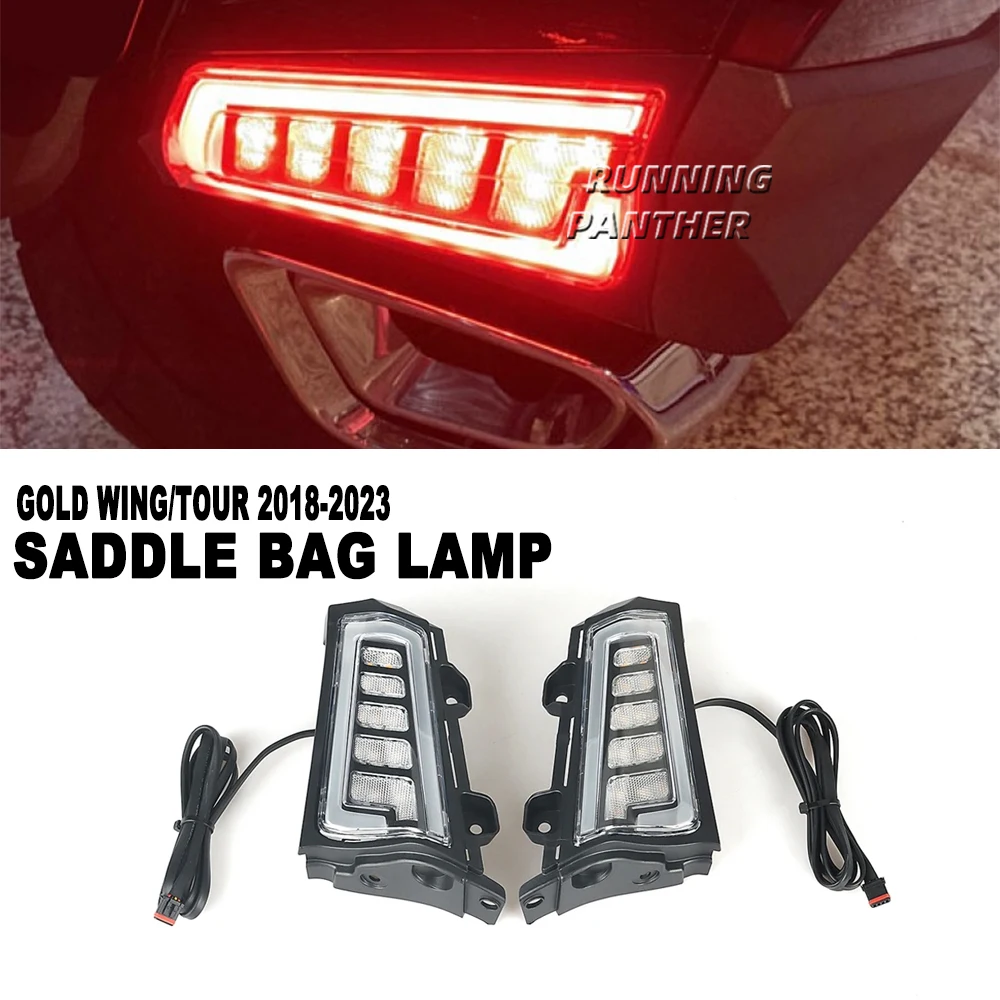 

For Honda Goldwing Gold Wing GL1800 Tour 2018-2023 2022 2021 Motorcycle Rear Saddlebag Saddle Bag Turn Signal LED Lights Lamp