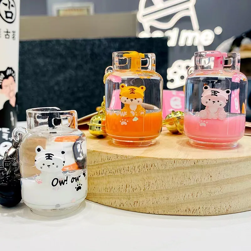 

Floating Creative Cute Tiger Keychain Moving Liquid Keyring Quicksand Drift Bottle Keyring For Women Bag Pendant Keyfob
